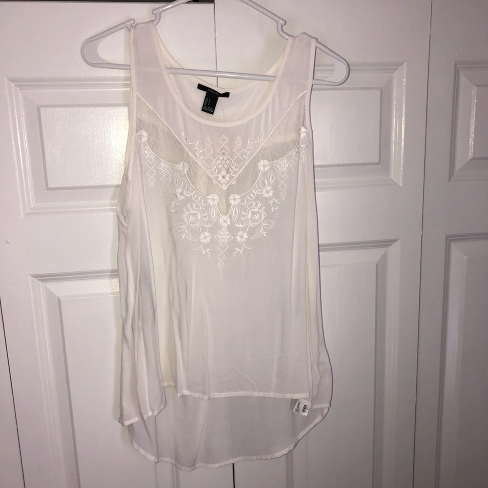 White lace tank top